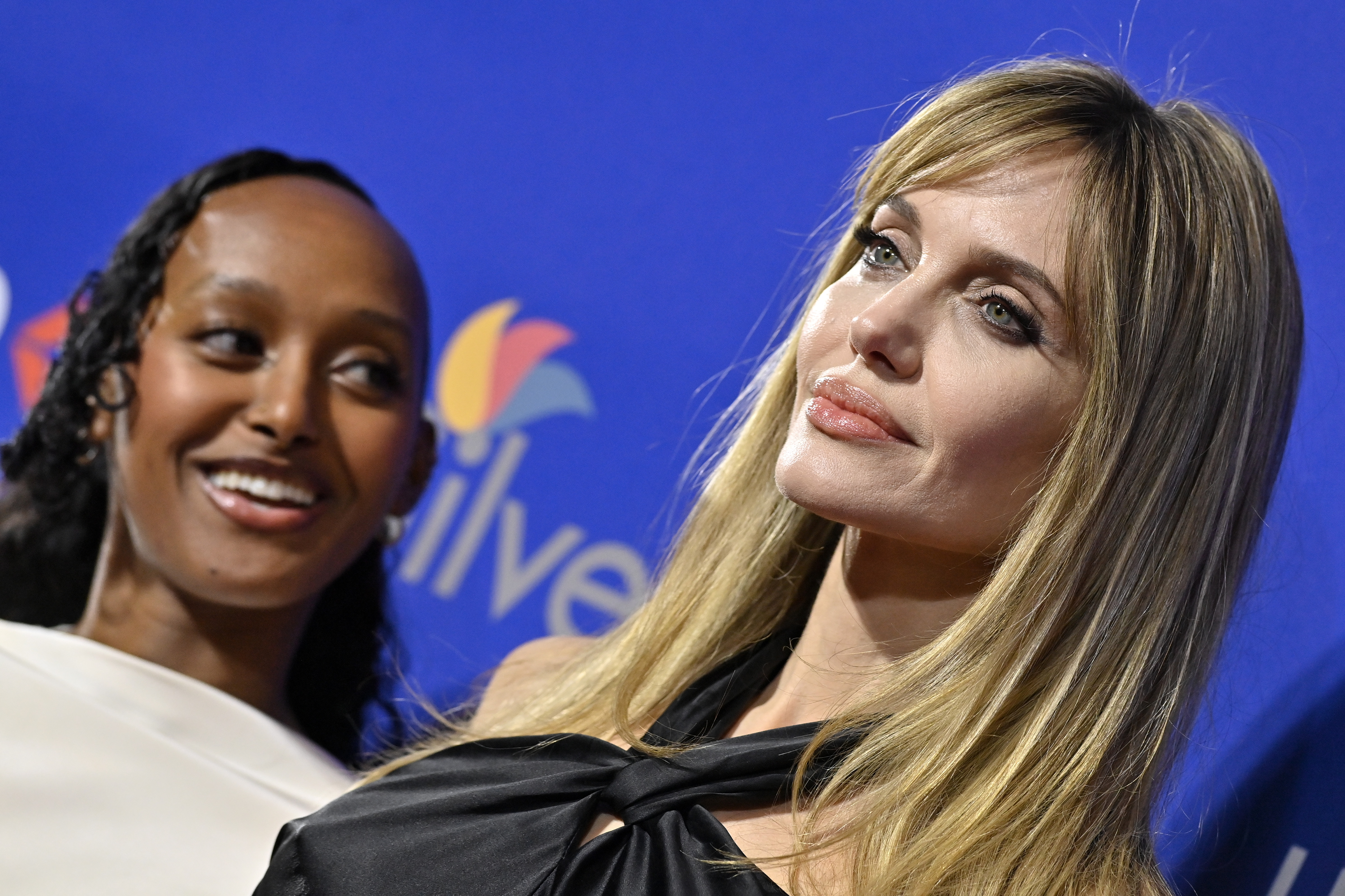 Zahara Marley Jolie,  and Angelina Jolie at the 36th Annual Palm Springs International Film Festival Film Awards on January 03, 2025, in Palm Springs, California. | Source: Getty Images