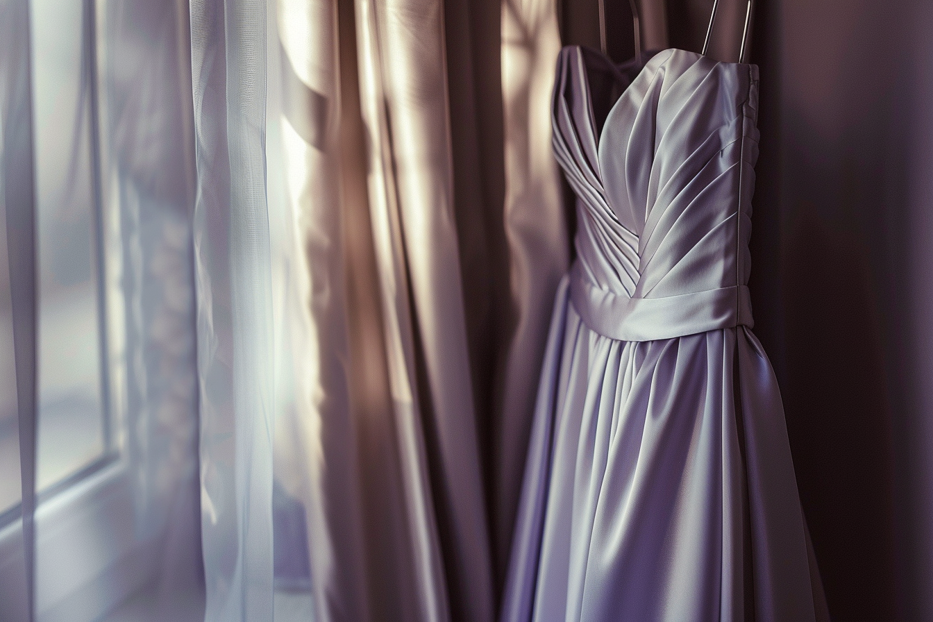 A gorgeous lavender dress on display | Source: Midjourney