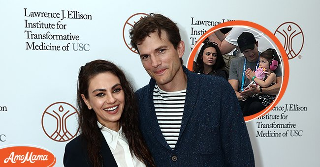 Mila Kunis and Ashton Kutcher attend the Grand Opening of the Lawrence J. Ellison Institute on September 28, 2021 [left]. Ashton Kutcher and his wife Mila Kunis attend the diving competition at the 2017 FINA World Championships in Budapest, on July 17, 2017 [right]. | Photo: Getty Images