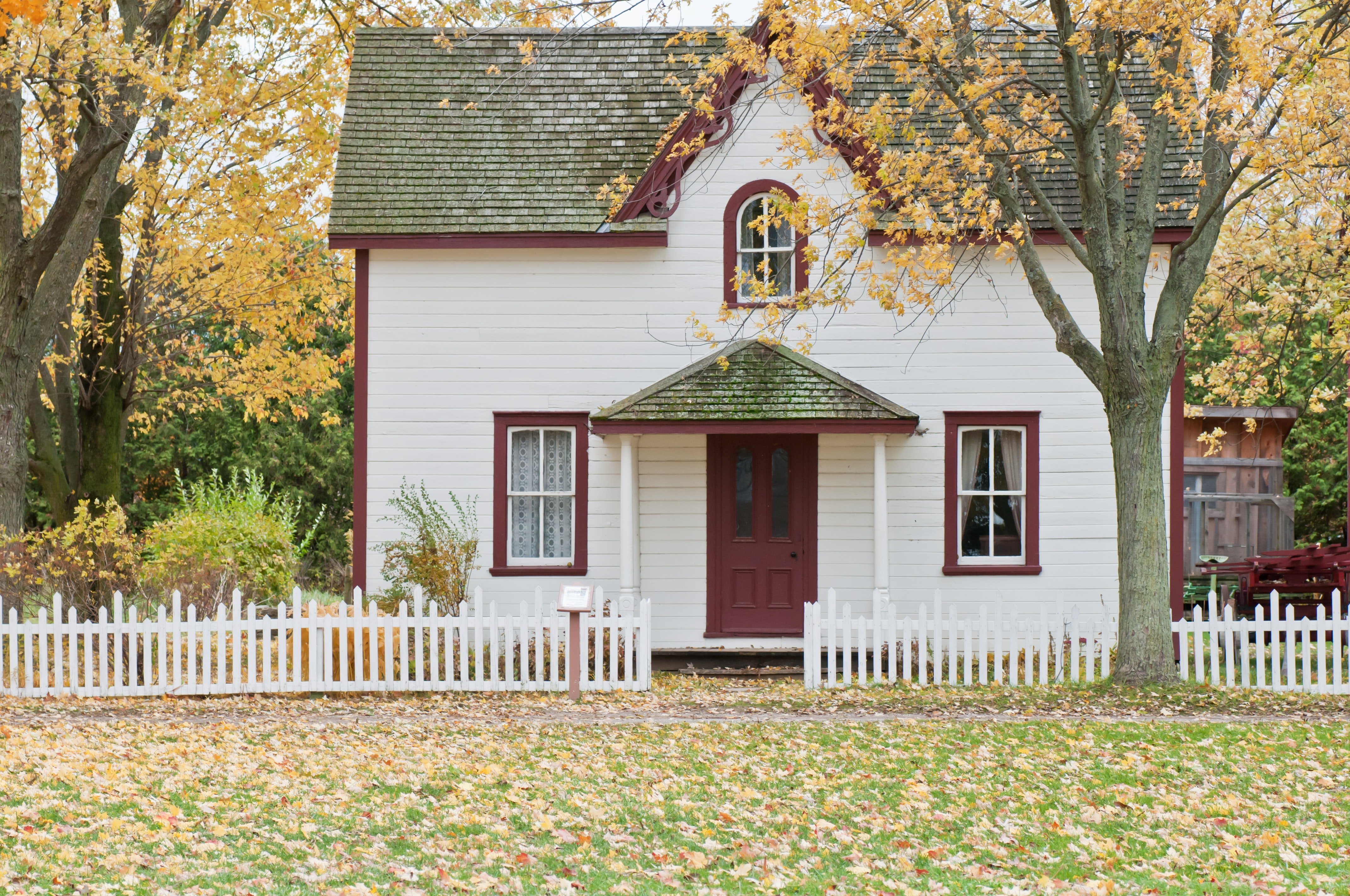 Casa de madera blanca con un cerco bajo, rodeada de naturaleza. | Foto: Pexels