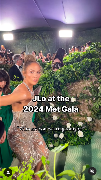 Jennifer Lopez being asked about her dress by Anika Reed, posted on May 9, 2024 | Source: Instagram/heyitsanika
