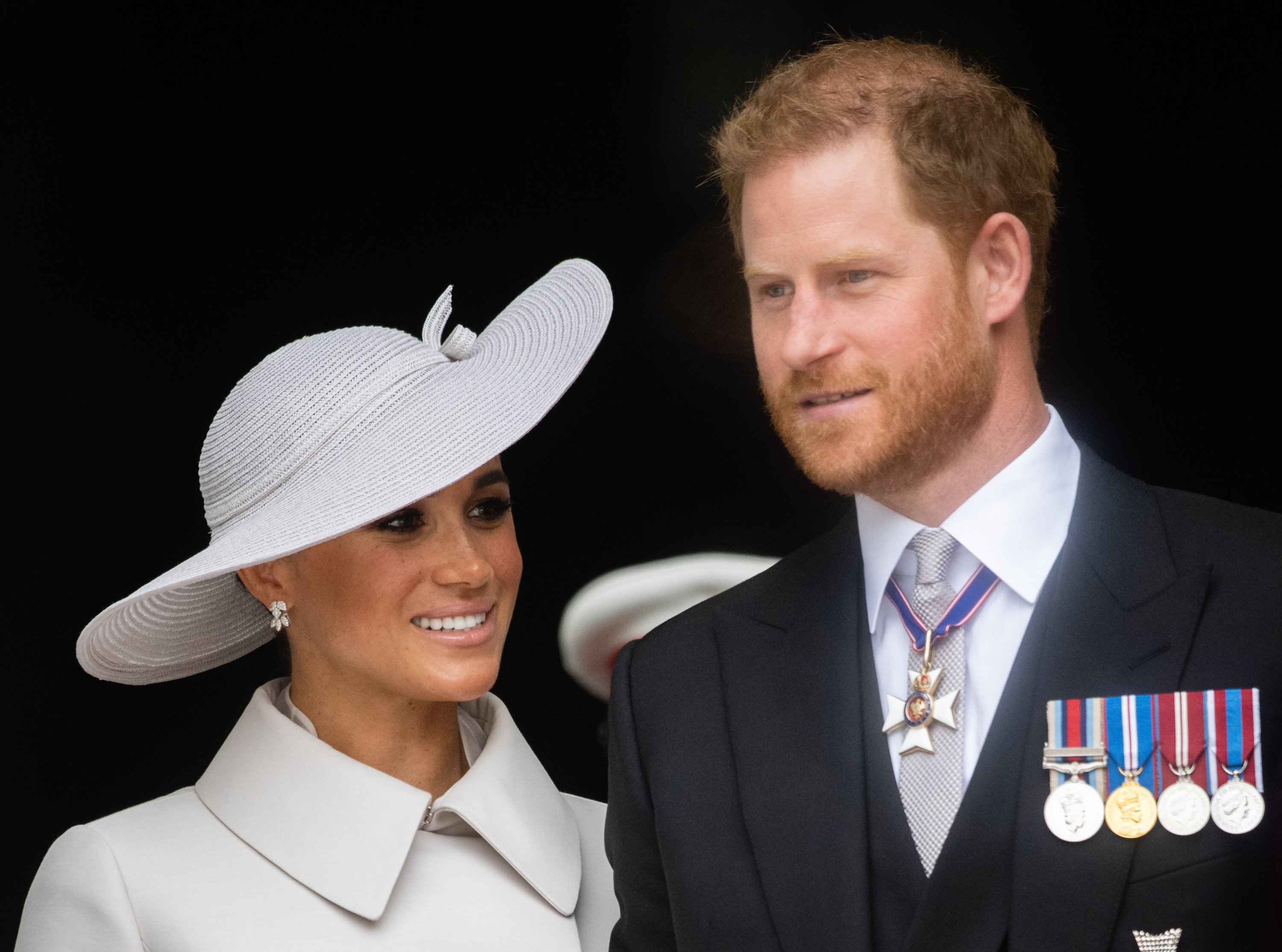 Meghan Markle and Prince Harry during the National Service of Thanksgiving at St Paul's Cathedral on June 03, 2022 in London, England. / Source: Getty Images