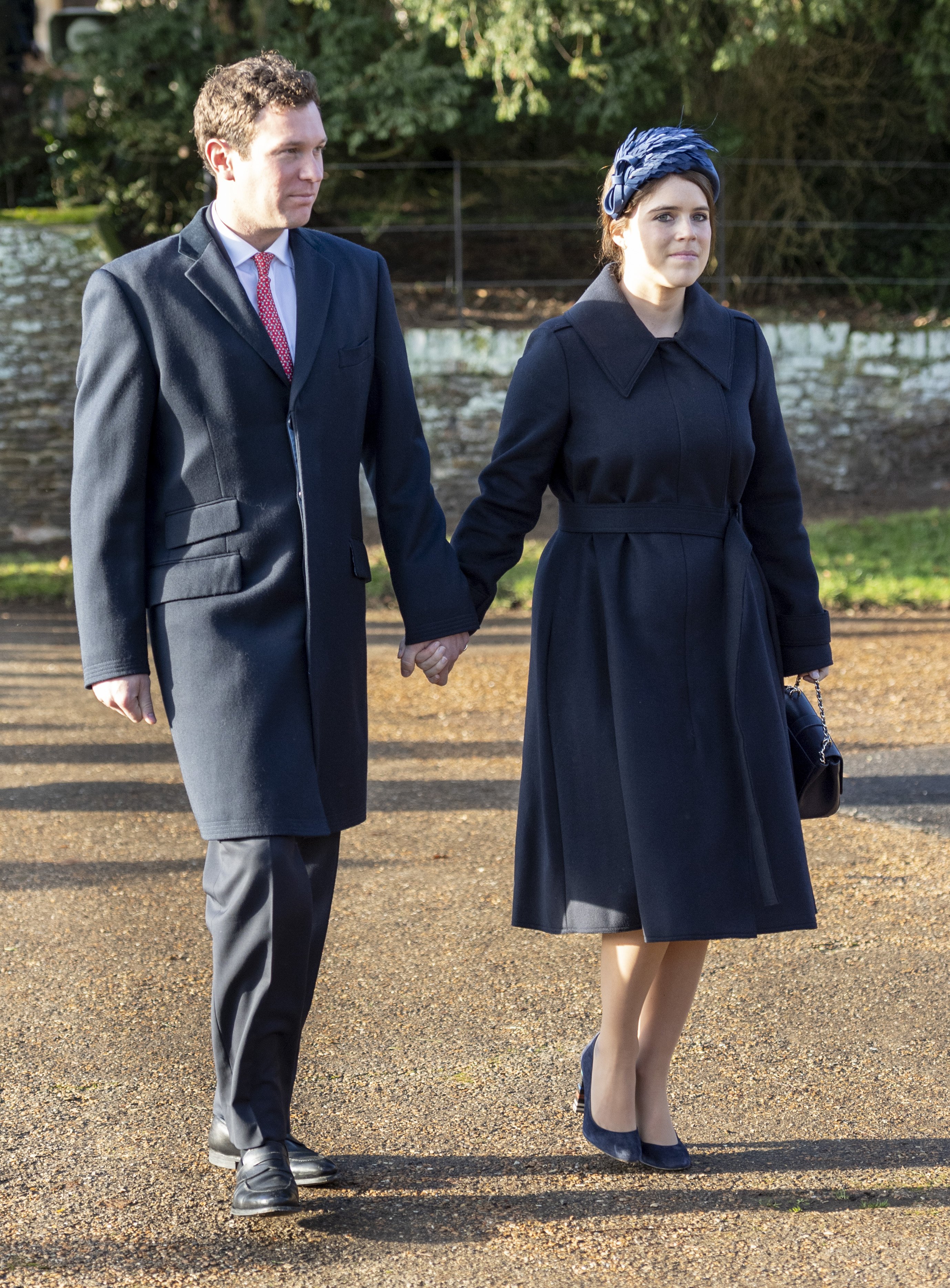 Princess Eugenie and her husband, Jack Brooksbank attending Christmas Day service in Sandringham, December, 2019. | Photo: Getty Images.