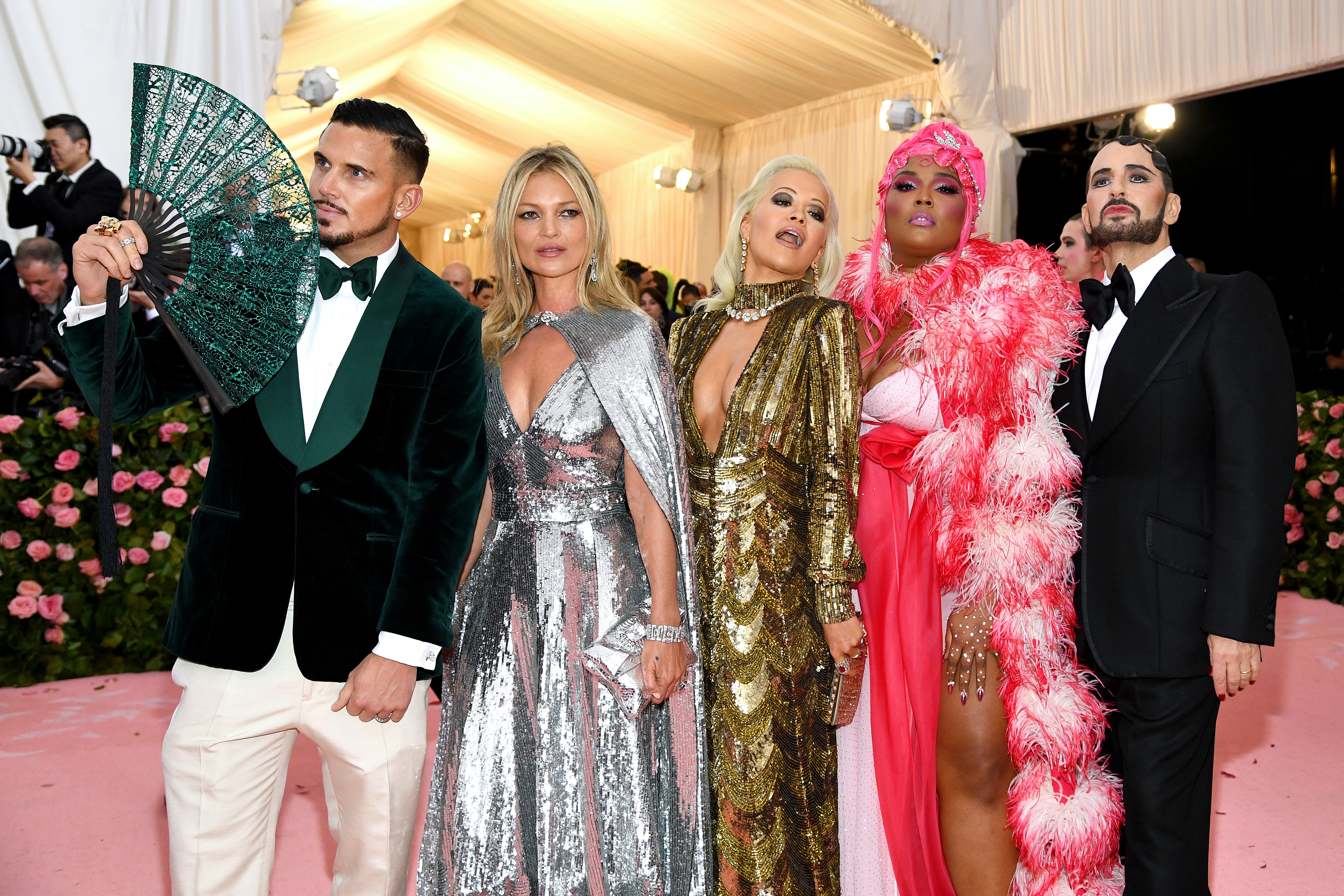 Char Defrancesco, Kate Moss, Rita Ora, Lizzo, and Marc Jacobs attend The Met Gala Celebrating Camp: Notes on Fashion at Metropolitan Museum of Art in New York City, on May 6, 2019. | Source: Getty Images