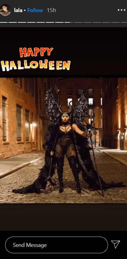La La Anthony dressed in a "Maleficient" outfit for Halloween. | Photo: Instagram/lala