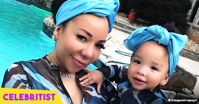 Tiny's daughter baby Heiress melts hearts in colorful dress, posing with Monica's daughter in pic