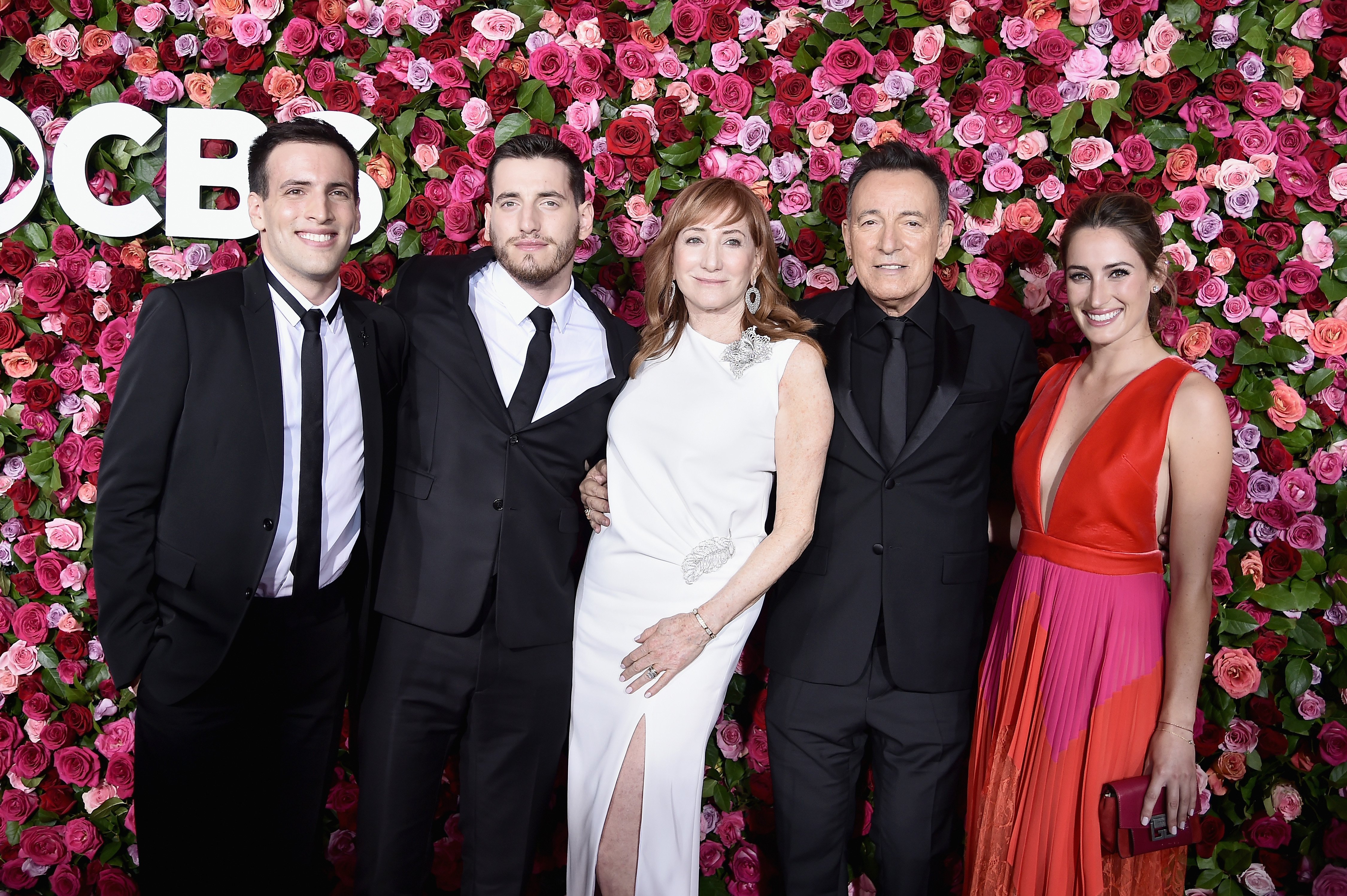 Sam Springsteen, Evan Springsteen, Patti Scialfa, Bruce Springsteen, and Jessica Rae Springsteen at the 72nd Annual Tony Awards on June 10, 2018 in New York City. | Source: Getty Images