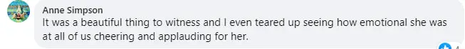 A fan moved by Shannen Doherty's heartfelt moment. | Source: facebook.com/peoplemag