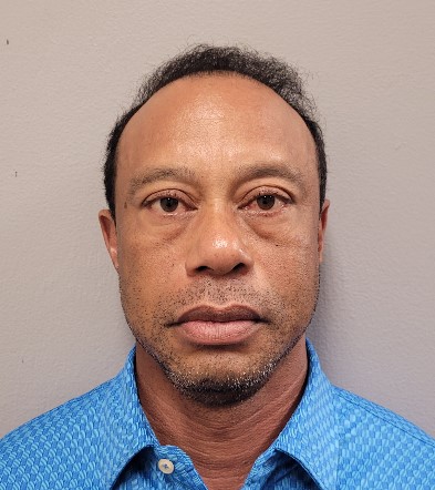 Tiger Woods poses for his booking photo after his arrest on March 27, 2026 in Stuart, Florida | Source: Getty Images