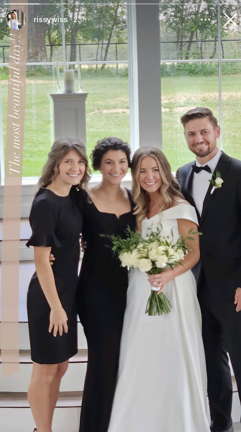 Jana Duggar and Stephen Wissmann smile with their loved ones, as shared in an Instagram Story in August 2024 | Source: Instagram/rissywiss