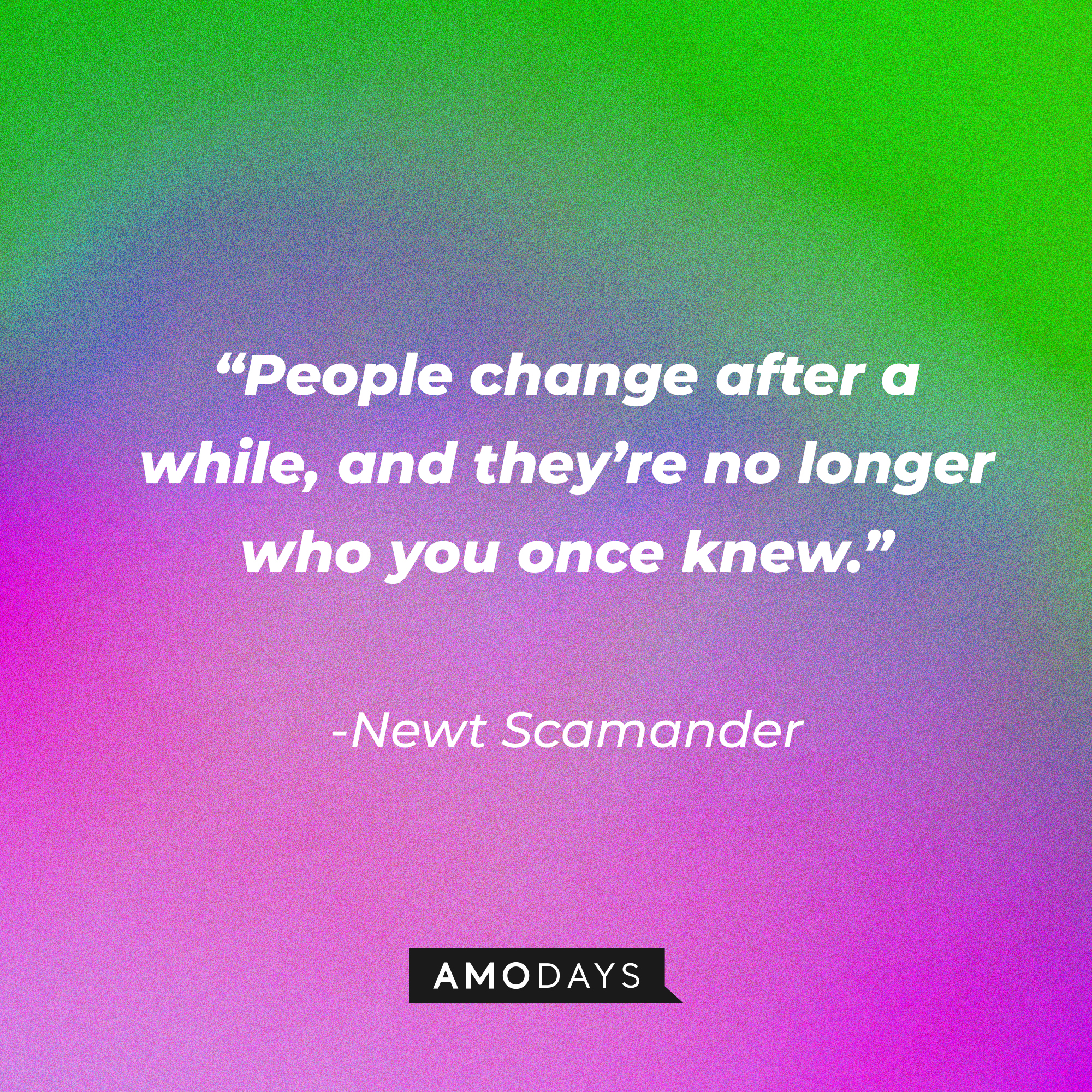 New Scamander's quote: "People change after a while, and they're no longer who you once knew." | Source: facebook.com/fantasticbeastsmovie