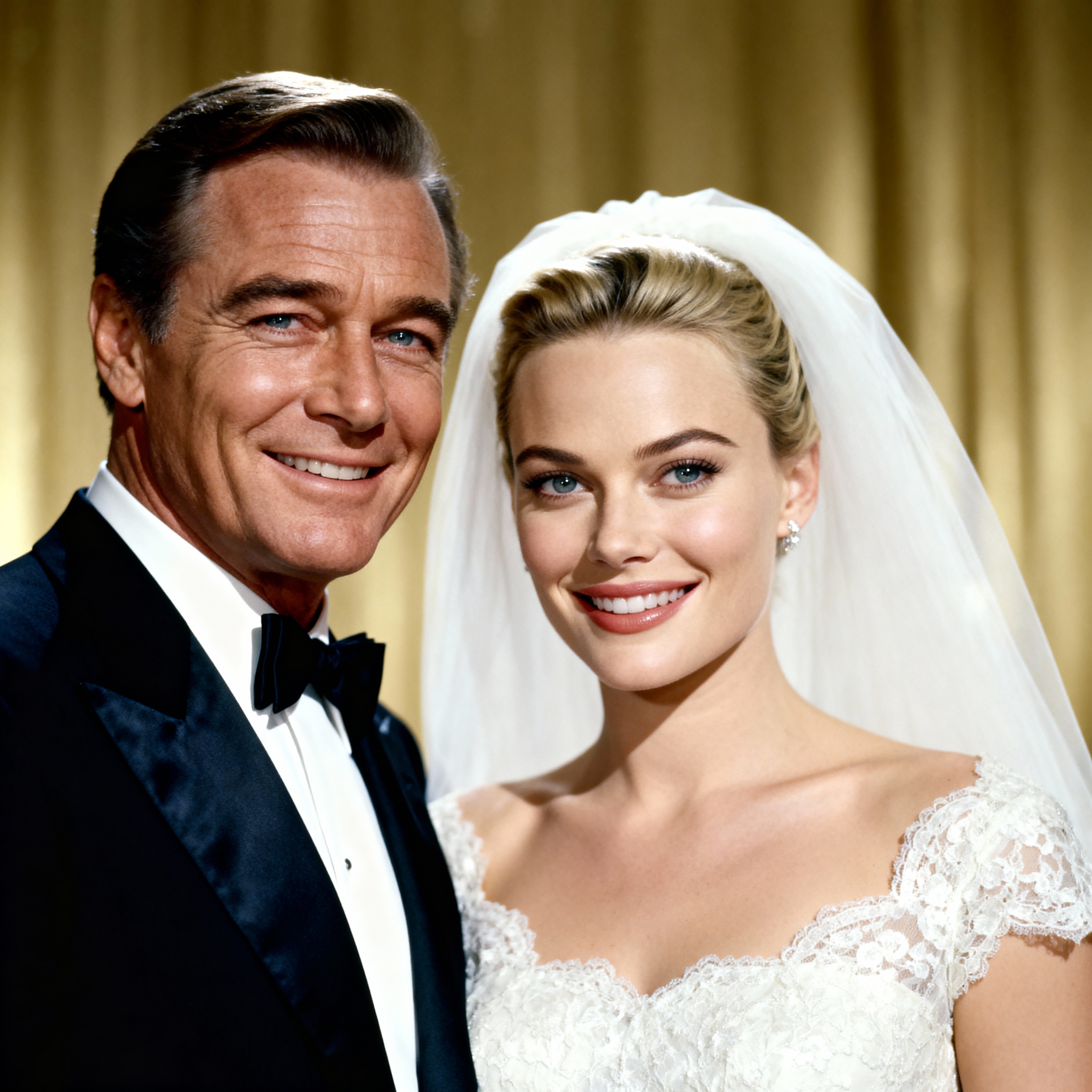 Classic cool never looked this modern as Margot Robbie and Paul Newman pose in imaginary wedding photo | Source: Grok AI