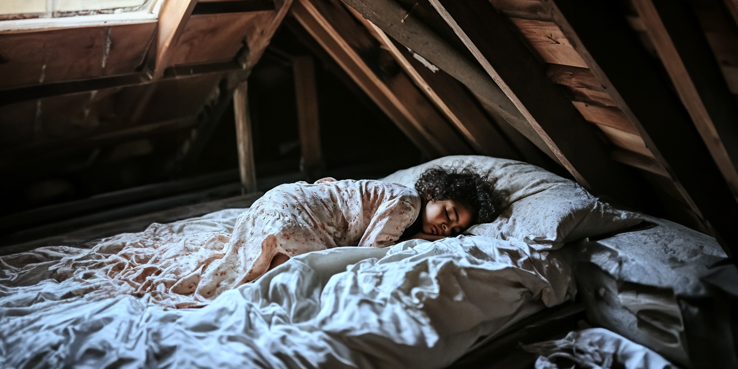 A little girl sleeping in an attic | Source: AmoMama