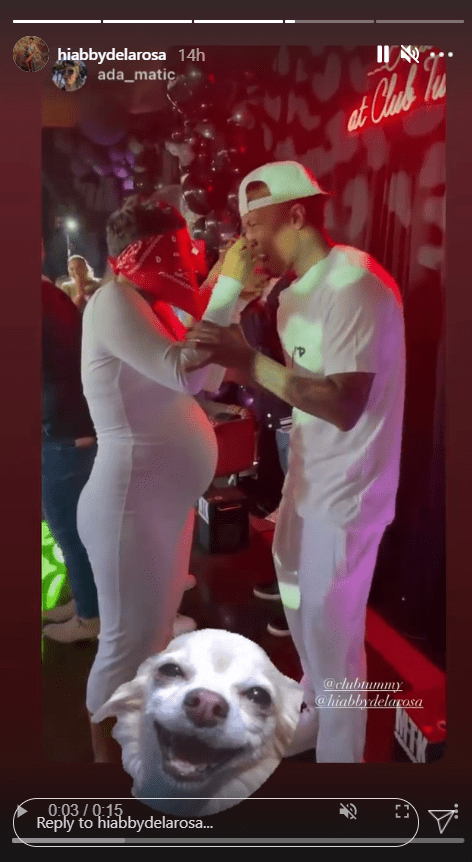 A picture of Nick Cannon and Abby De La Rosa embracing each other during their baby shower | Photo: Instagram/hiabbydelarosa