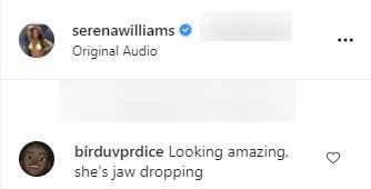 Another complimentary comment on a video by Serena Williams posted on her Instagram | Photo: Instagram/serenawilliams