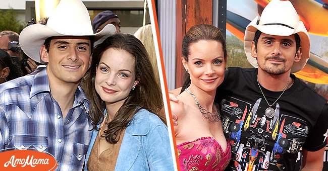 Brad Paisley and Kimberly Williams at the "Open Range" premiere in Los Angeles, California, on August 11, 2003, and the couple at the premiere of "Planes: Fire & Rescue" on July 15, 2014, in Hollywood, California. | Source: Getty Images