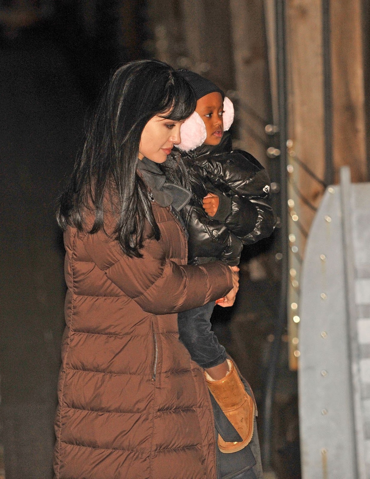 Angelina Jolie and Zahara photographed on location for "Salt" in on December 29, 2009, in New York City. | Source: Getty Images