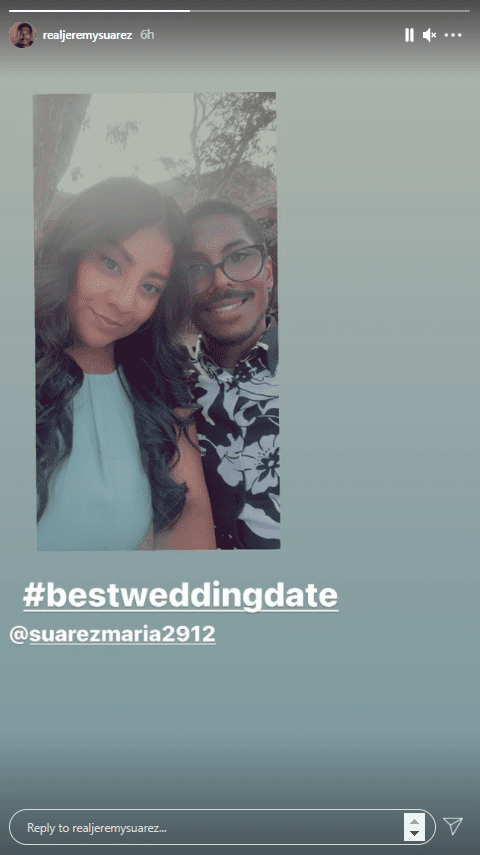  Jeremy Suarez shares a selfie with his beautiful wife on his Instagram story | Photo: Instagram/realjeremysuarez