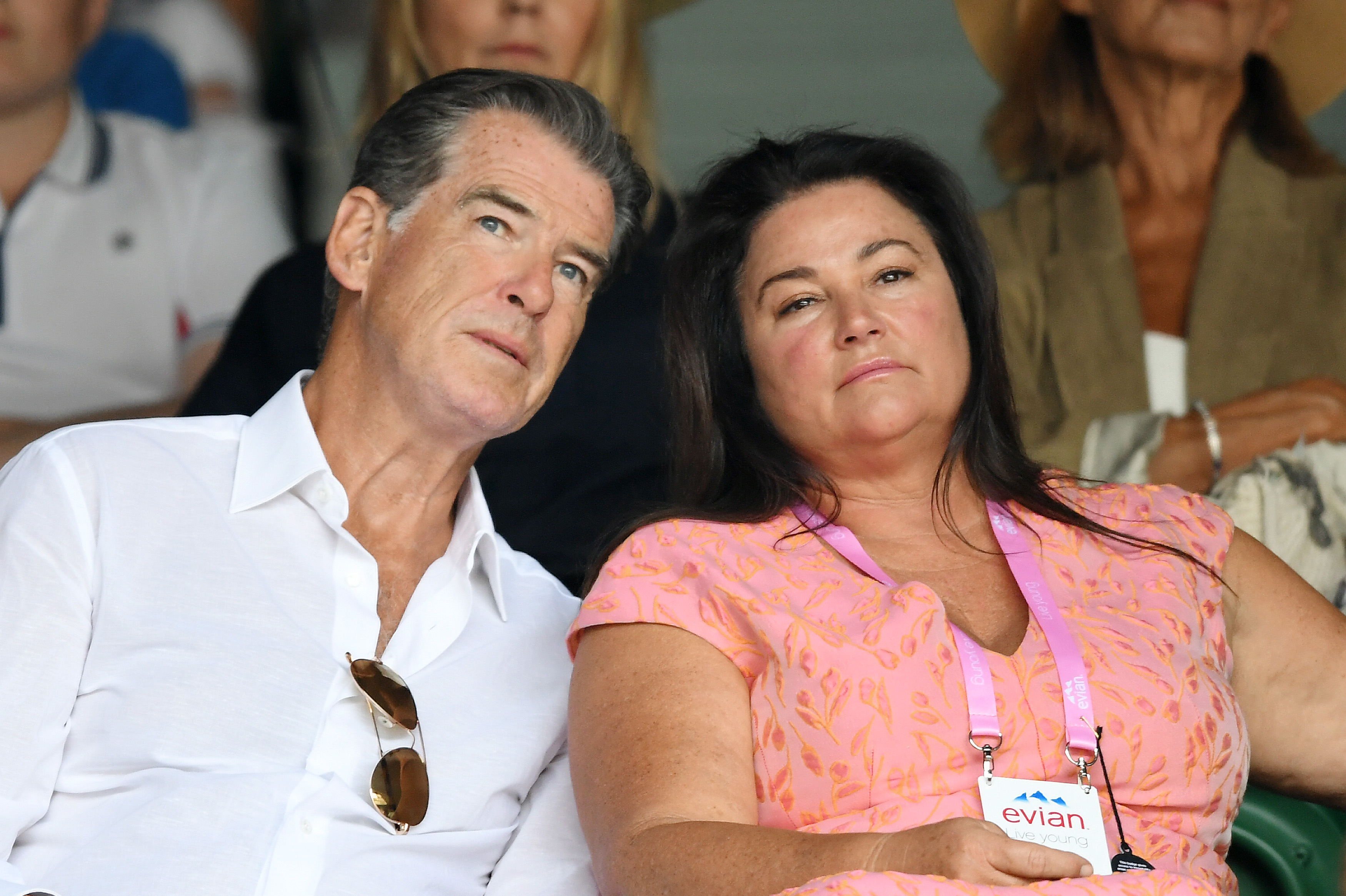 Pierce Brosnan and Keely Shaye Smith in London, England on July 13, 2018 | Source: Getty Images 