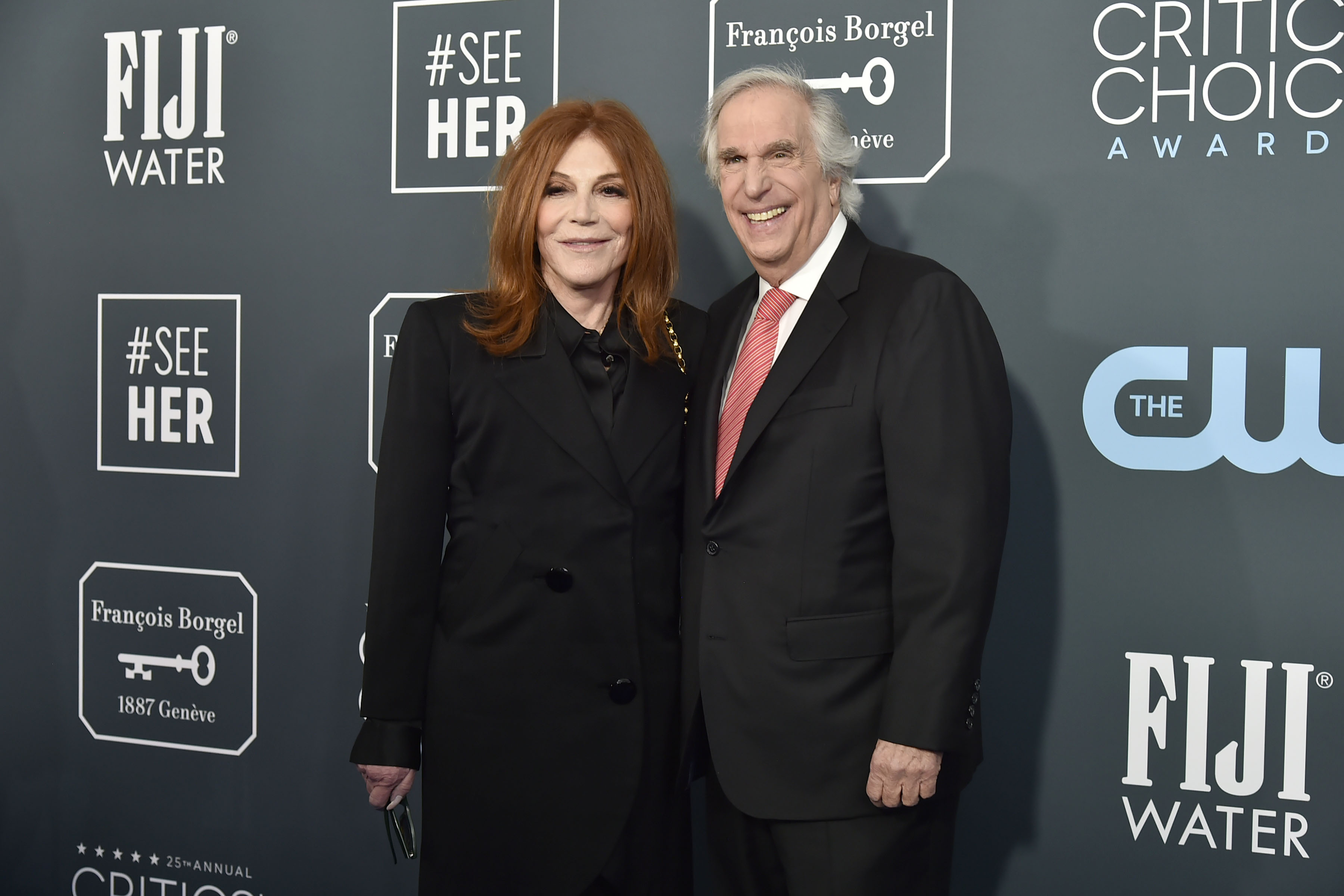 Stacey Weitzman and Henry Winkler during the arrivals for the 25th Annual Critics' Choice Awards on January 12, 2020, in Santa Monica, California. | Source: Getty Images