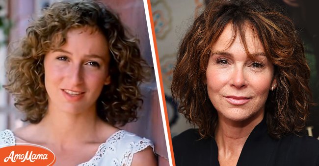 Photo of Jennifer Grey in an interview (left), Jennifer Grey at the New York premiere of "A Tale Of Love & Darkness" on August 15, 2016, in New York (right) | Photo: Youtube.com/oliveira1983, Getty Images
