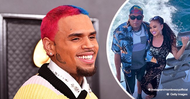 Chris Brown S Mom Joyce Hawkins Shares Rare Pic With Her Brother While On A Boat