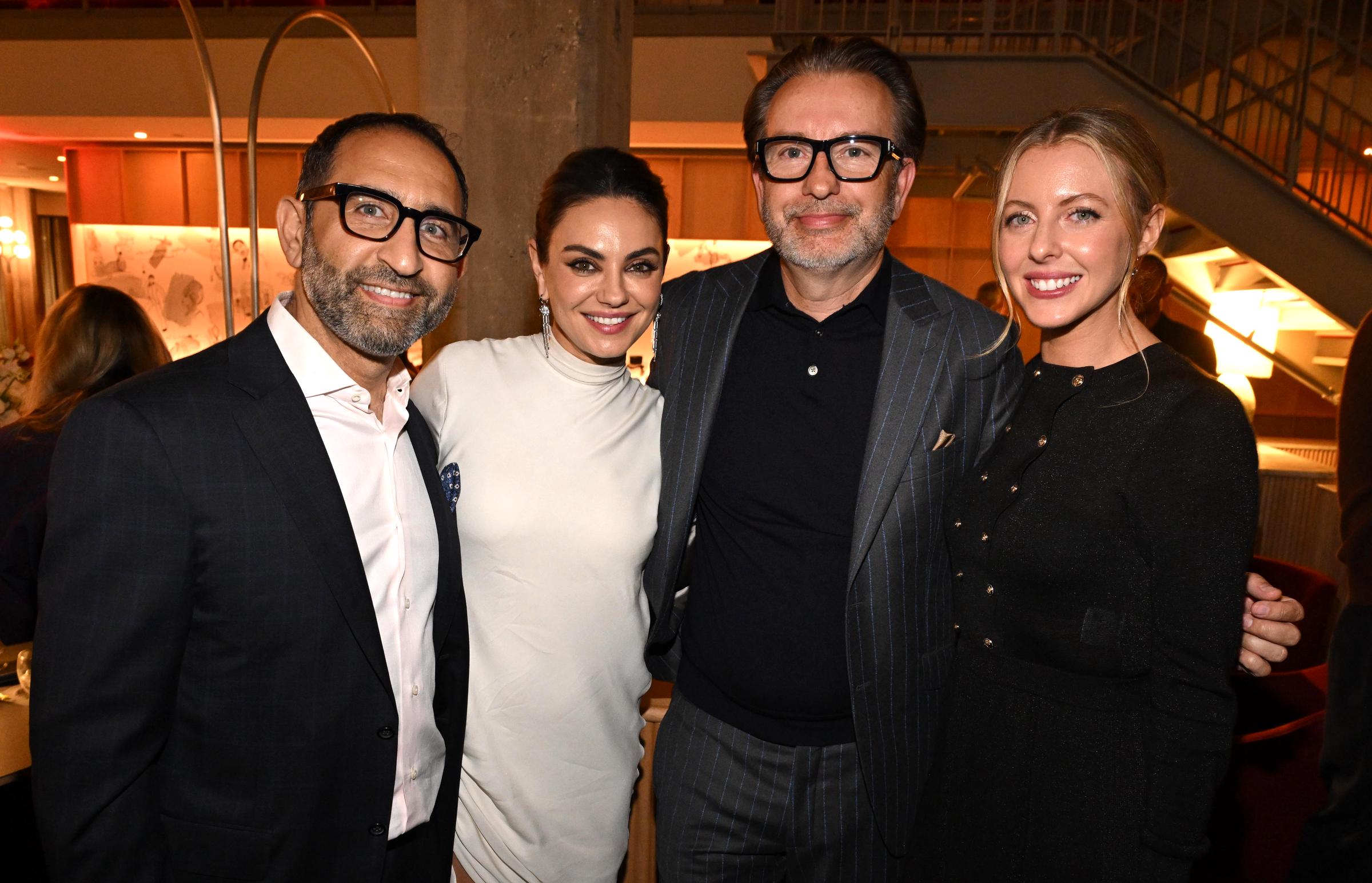 Executive producer Artur Galstian, Mila Kunis, CEO of Ketchup Entertainment Gareth West, and writer/director Hallie Meyers-Shyer at the "Goodrich" premiere afterparty in Los Angeles, California on October 8, 2024 | Source: Getty Images