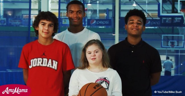 Down syndrome girl teased until 3 boys stop a basketball game to defend her