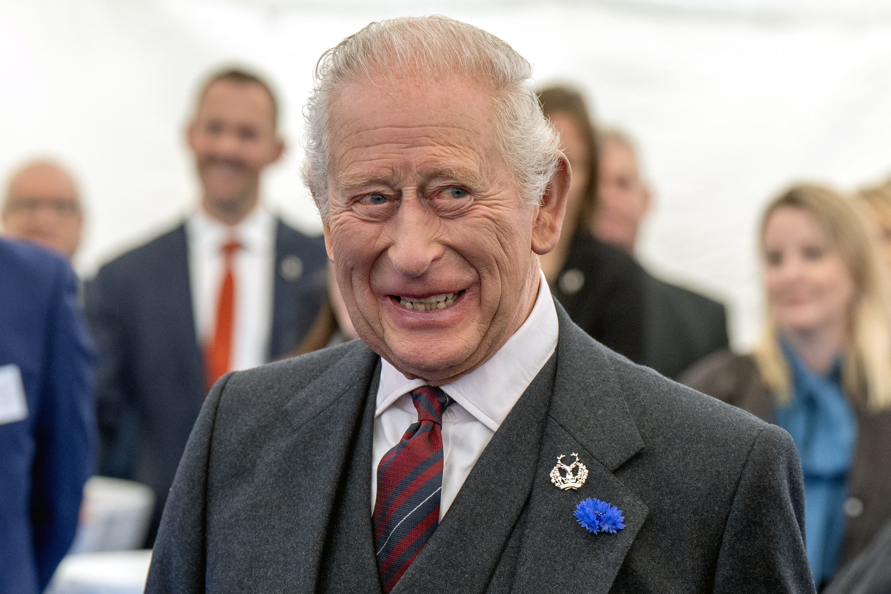 King Charles III during a visit to Peterhead Port to meet organisations involved in the area's local energy ecosystem, which is helping to drive the UK's transition to clean and renewable energy on September 22, 2026 in Aberdeen, Scotland. | Source: Getty Images