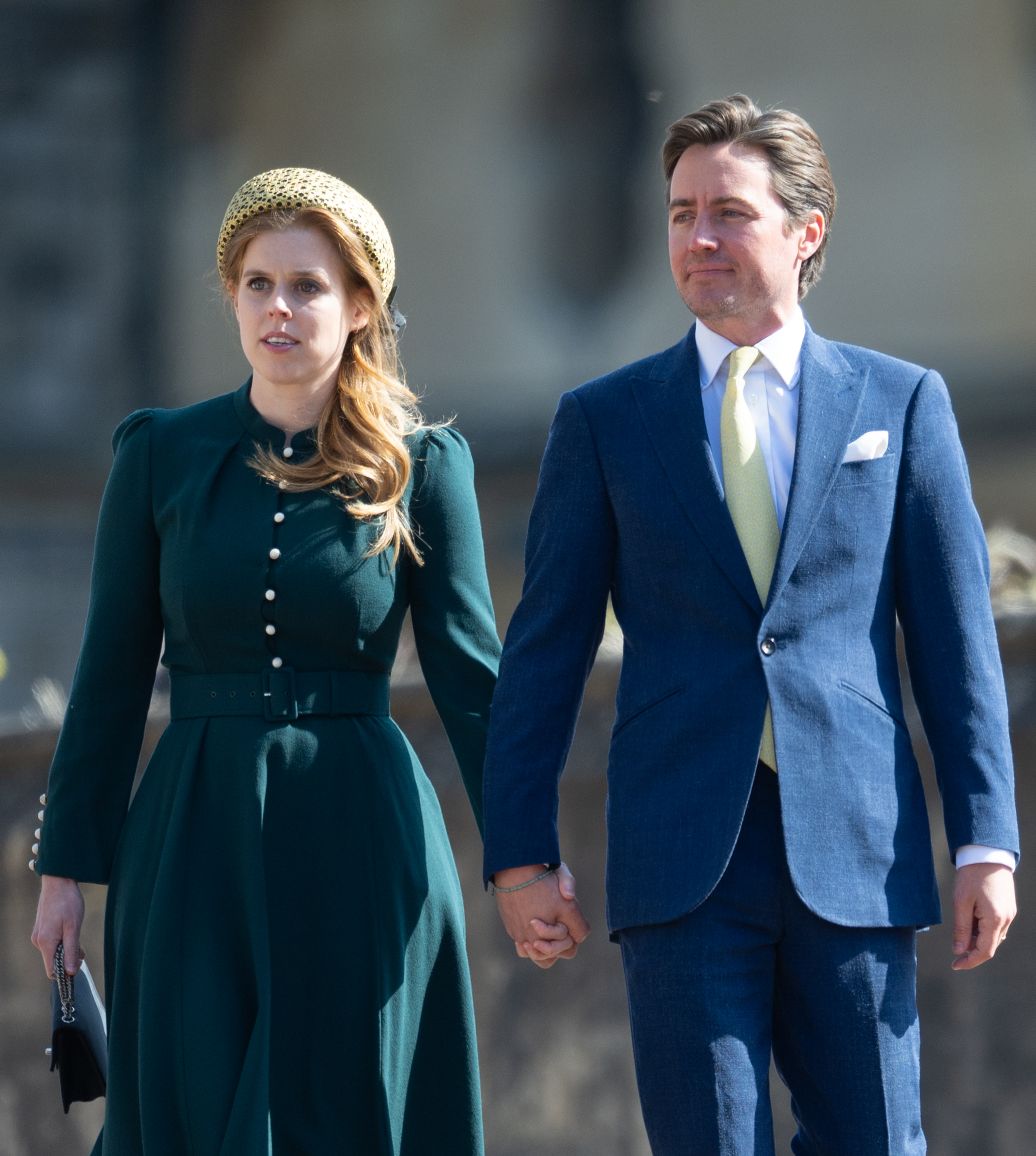 Princess Beatrice and Edoardo Mapelli Mozzi at the Easter service at St. George's Chapel on April 20, 2025, in Windsor, England. | Source: Getty Images