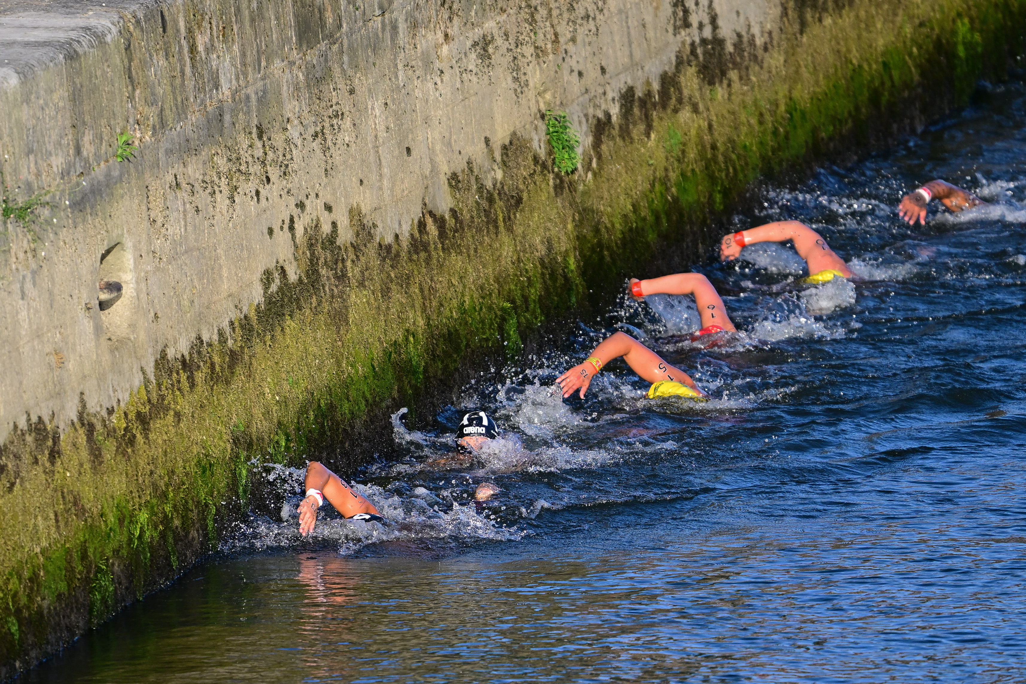 Athletes compete in the Marathon Swimming Women's 10k event at the Olympic Games Paris in Paris, France, on August 8, 2024 | Source: Getty Images