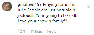 Fans show their support for Todd Chrisley | Instagram.com/ginalove457