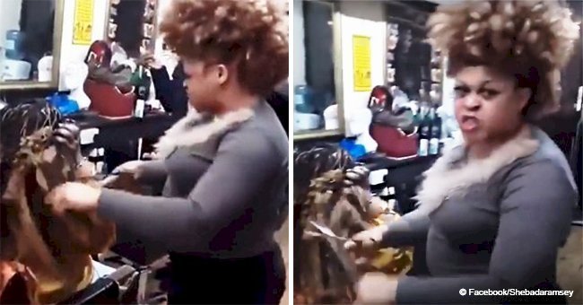 Hairdresser aggressively cuts customer's braids because she couldn't pay (video)