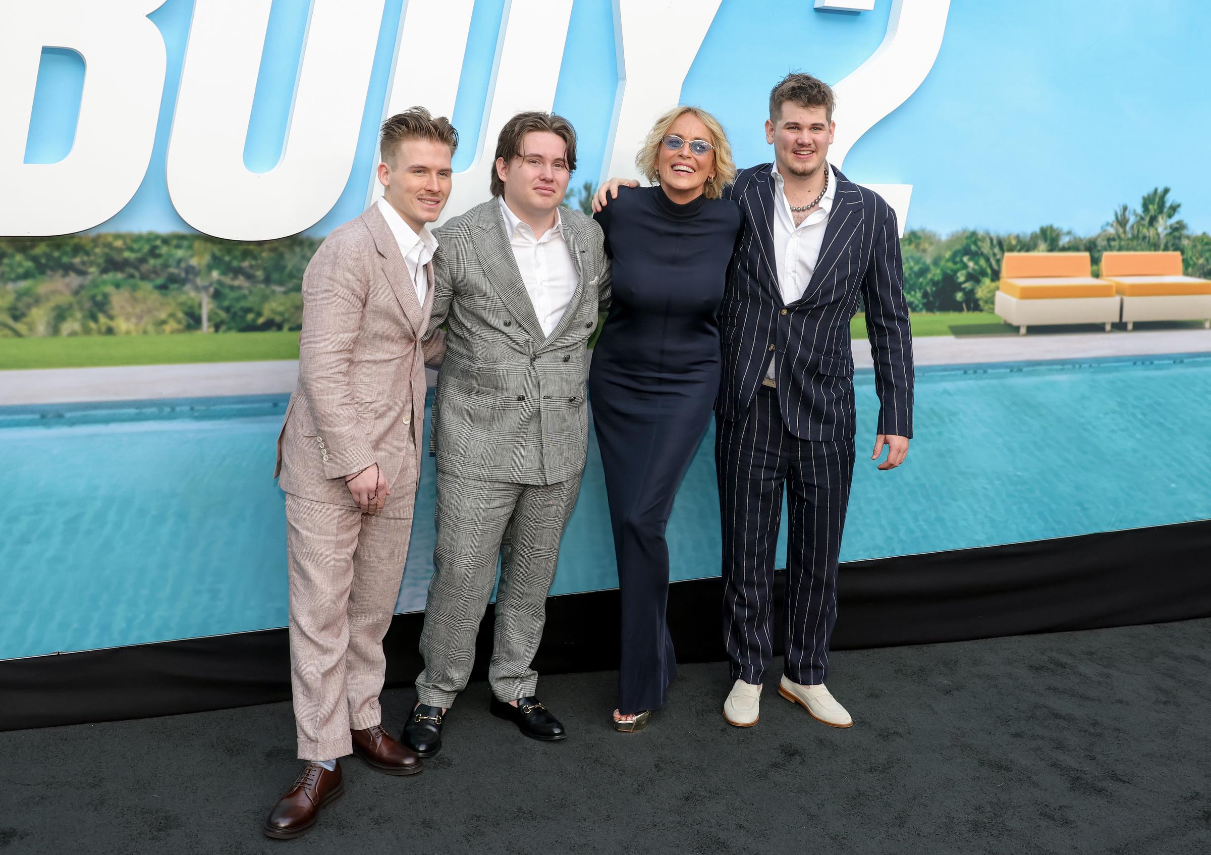 Roan, Quinn, Sharon, and Laird Stone attend the premiere of "Nobody 2" at TCL Chinese Theatre on August 11, 2025 in Hollywood, California | Source: Getty Images
