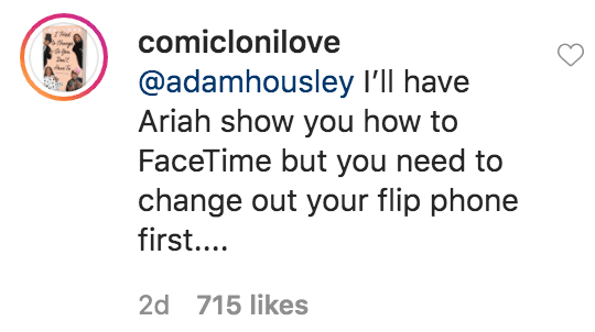 Loni love responded to comment from Adam Housley on a picture of her and her boyfriend James Welsh | Source: Instagram.com/comiclonilove