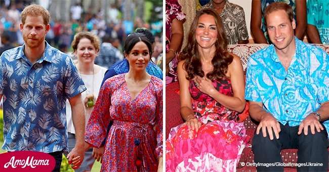 Meghan and Harry caught wearing very similar outfits as Kate and William did on tour