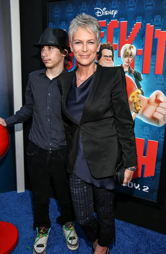 Jamie Lee Curtis and Ruby, formerly known as Thomas Guest during the Premiere Of Walt Disney Animation Studios' 