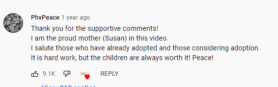 A netizen's comment on the heartwarming Youtube video | Photo: Youtube.com/AASKArizona 