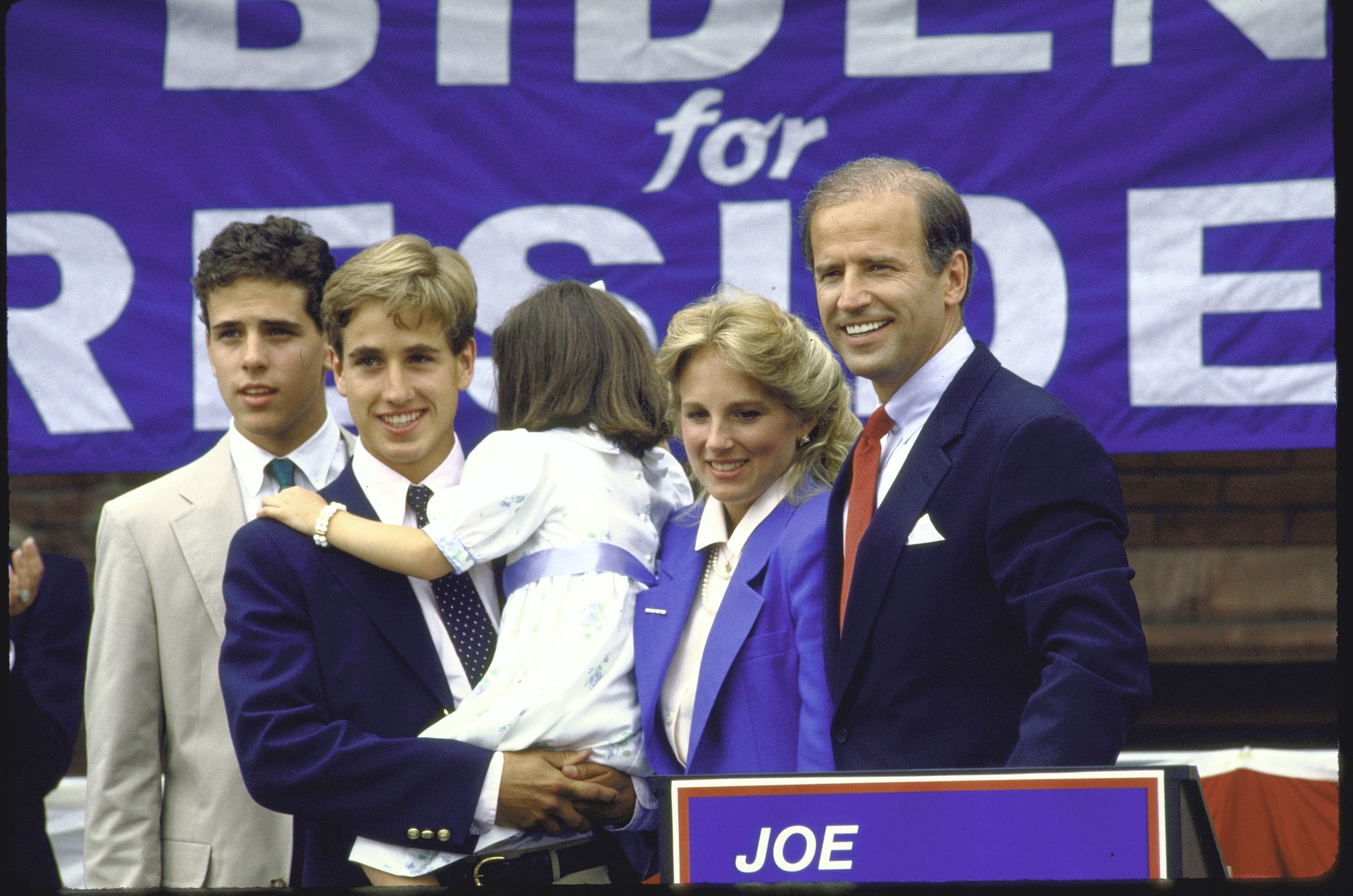 Joe Biden with sons Beau and Hunter, as well as daughter Ashley and wife Jill after announcing his candidacy for the Democratic presidential nomination | Photo: Cynthia Johnson/The LIFE Images Collection via Getty Images