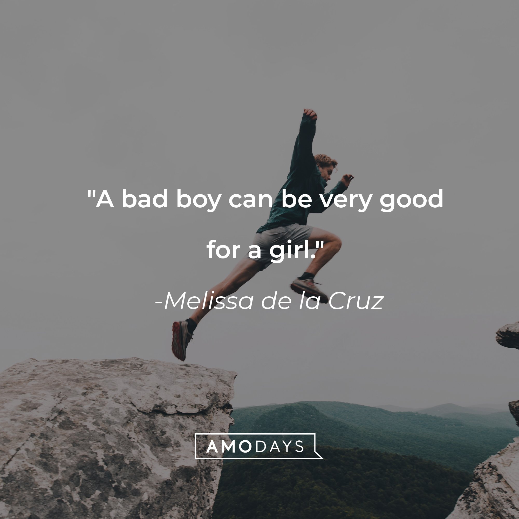 Melissa de la Cruz's quote: "A bad boy can be very good for a girl." | Image: AmoDays