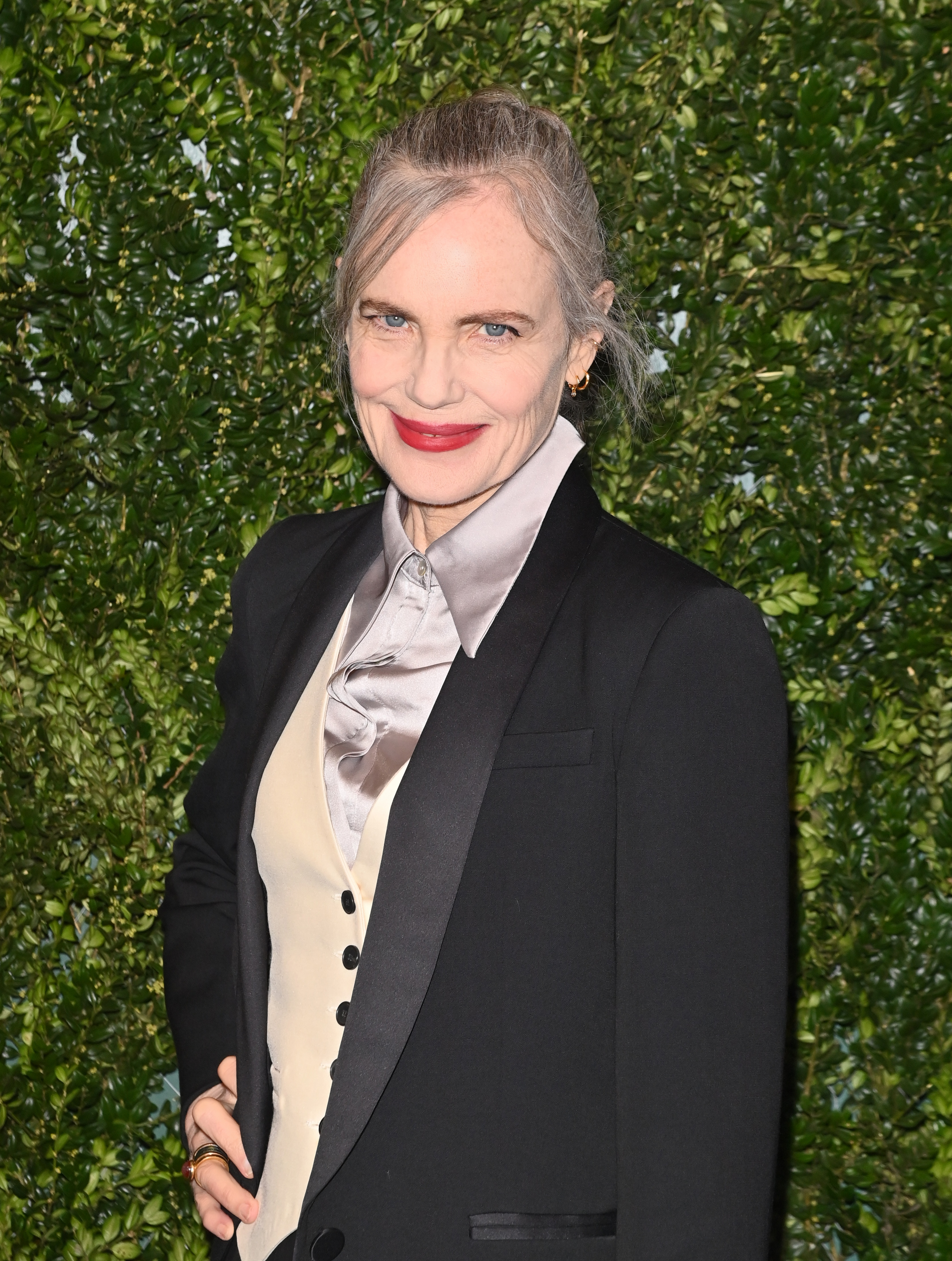 Elizabeth McGovern attends the Charles Finch & Chanel Pre-BAFTA party on February 17, 2024, in London, England. | Source: Getty Images