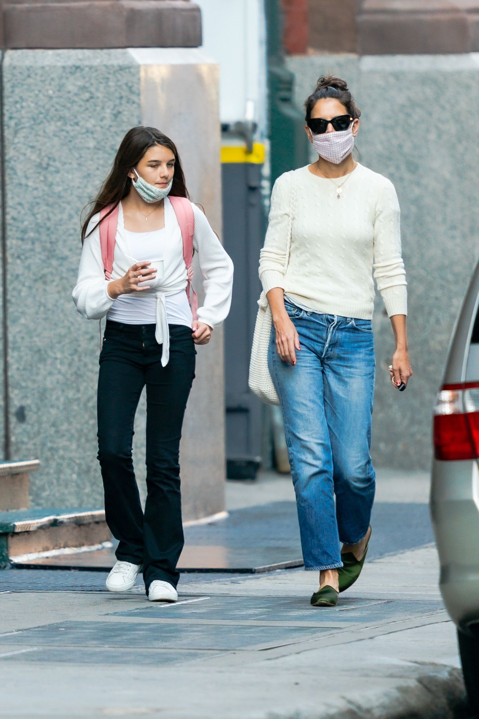 Suri Cruise and Katie Holmes are seen in New York City, on September 8, 2020. | Source: Getty Images
