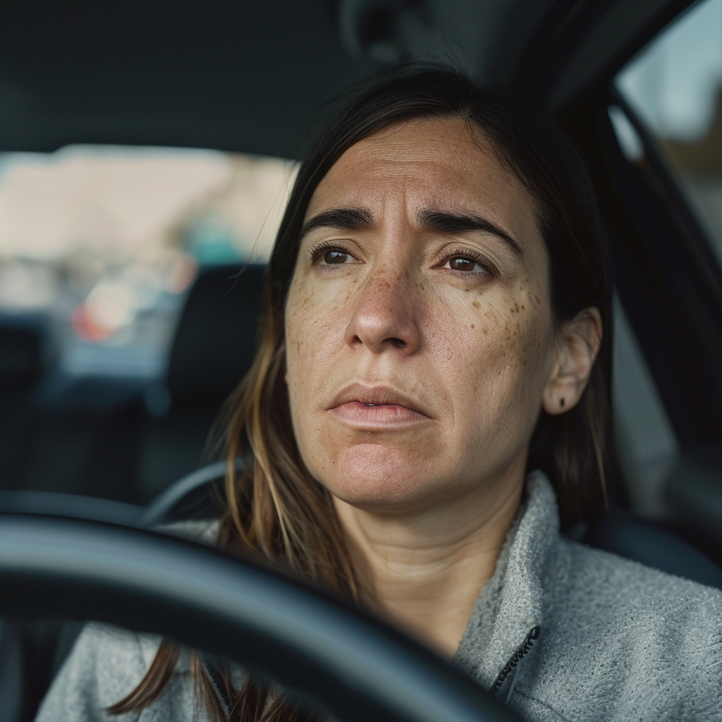 A woman sitting in a car | Source: Midjourney