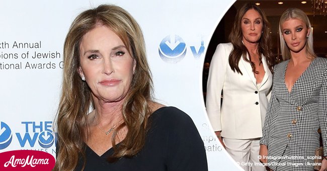 Caitlyn Jenner flashes lace bra under plunging blazer while hugging her ...