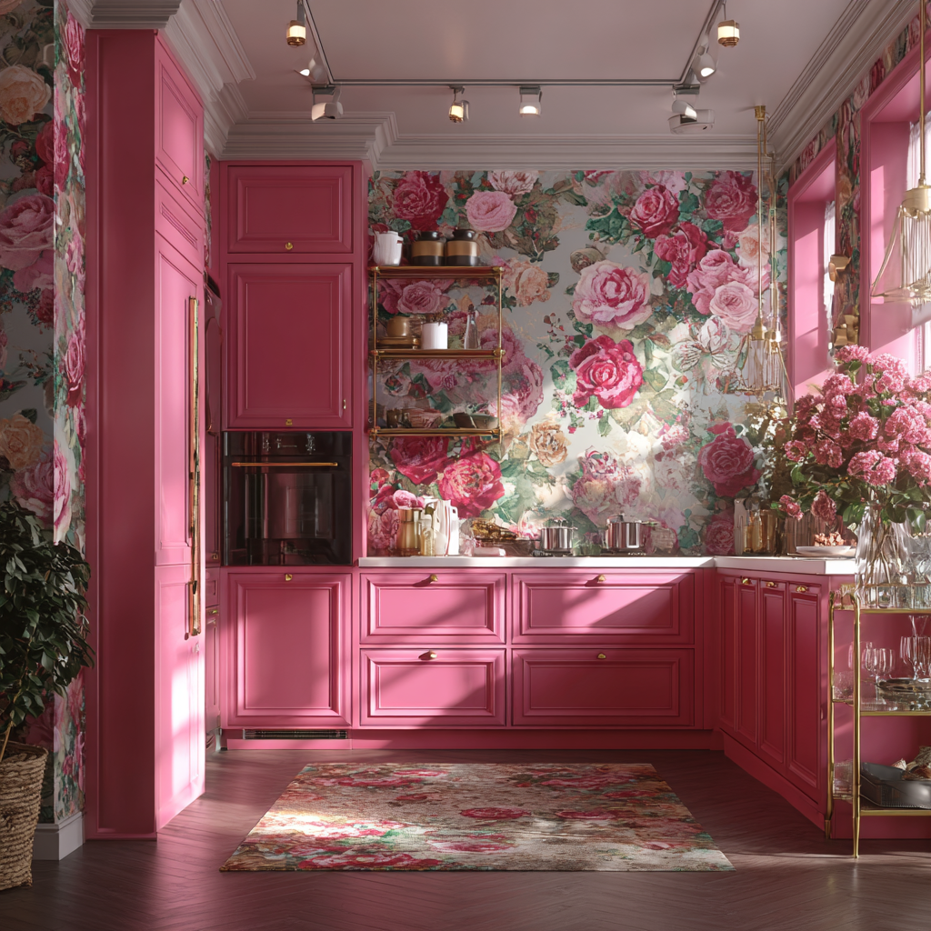 A pink kitchen | Source: Midjourney