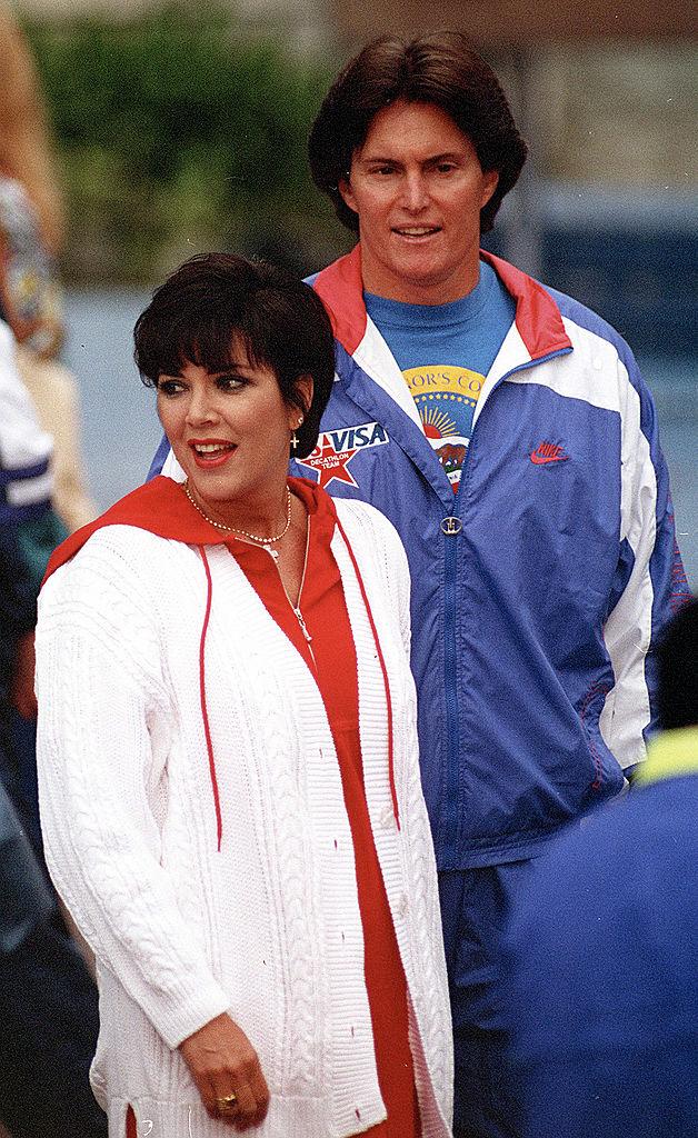 US sportsman Bruce Jenner with his wife Kris Jenner, circa 1990. | Source: Getty Images