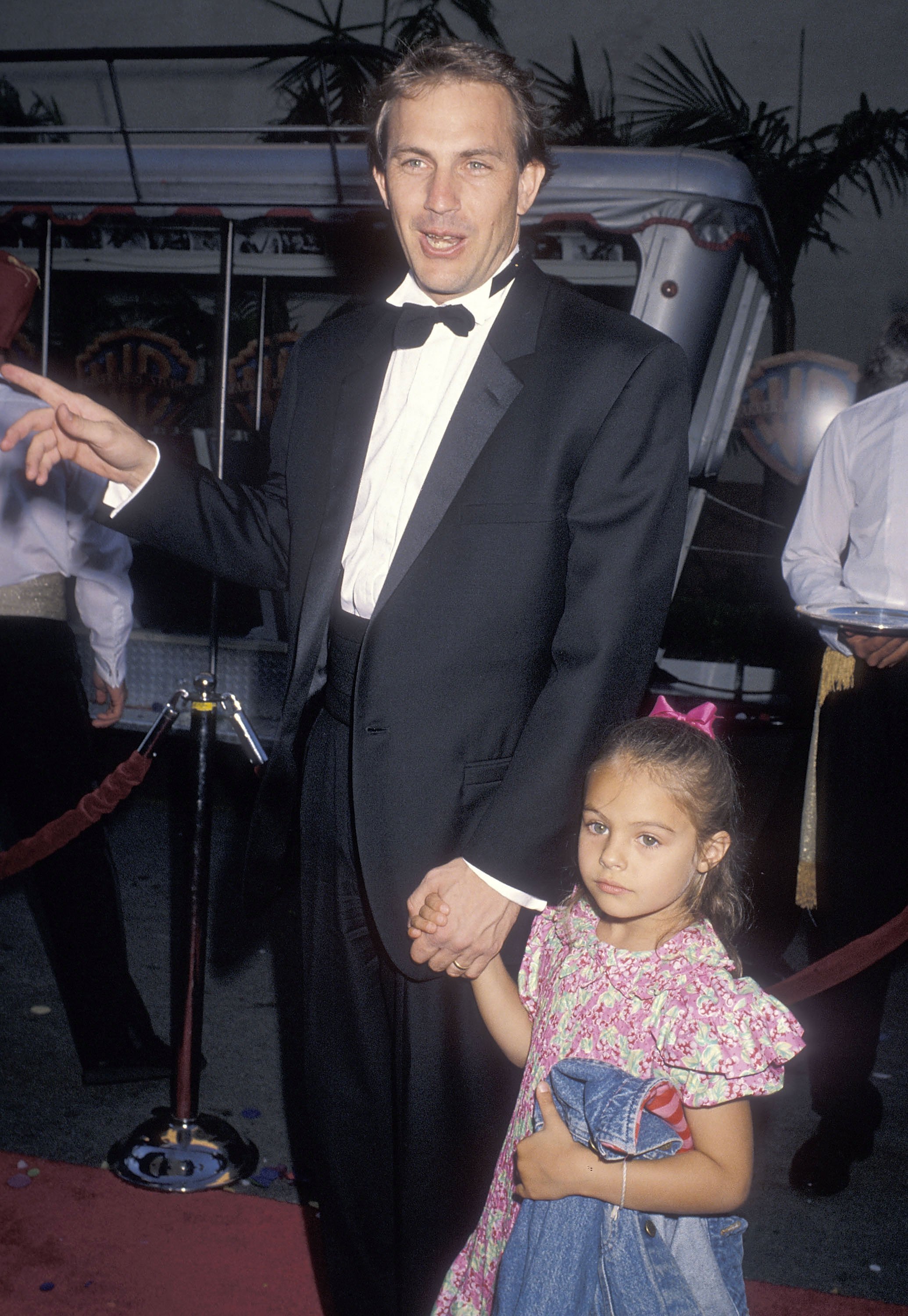 Kevin Costner and his daughter Annie Costner at Warner Bros. Hosts a "Celebration of Tradition" Gala on June 2, 1990, in Burbank, California | Source: Getty Images