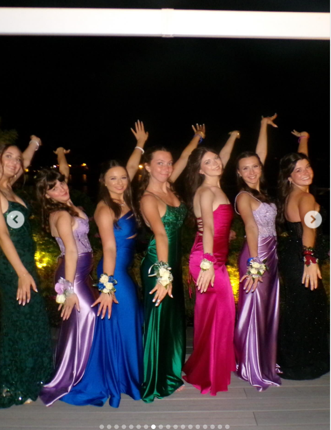 Emily Finn in a line-up with her friends, as seen from a post dated June 28, 2025. | Source: Instagram/emily_finn1015