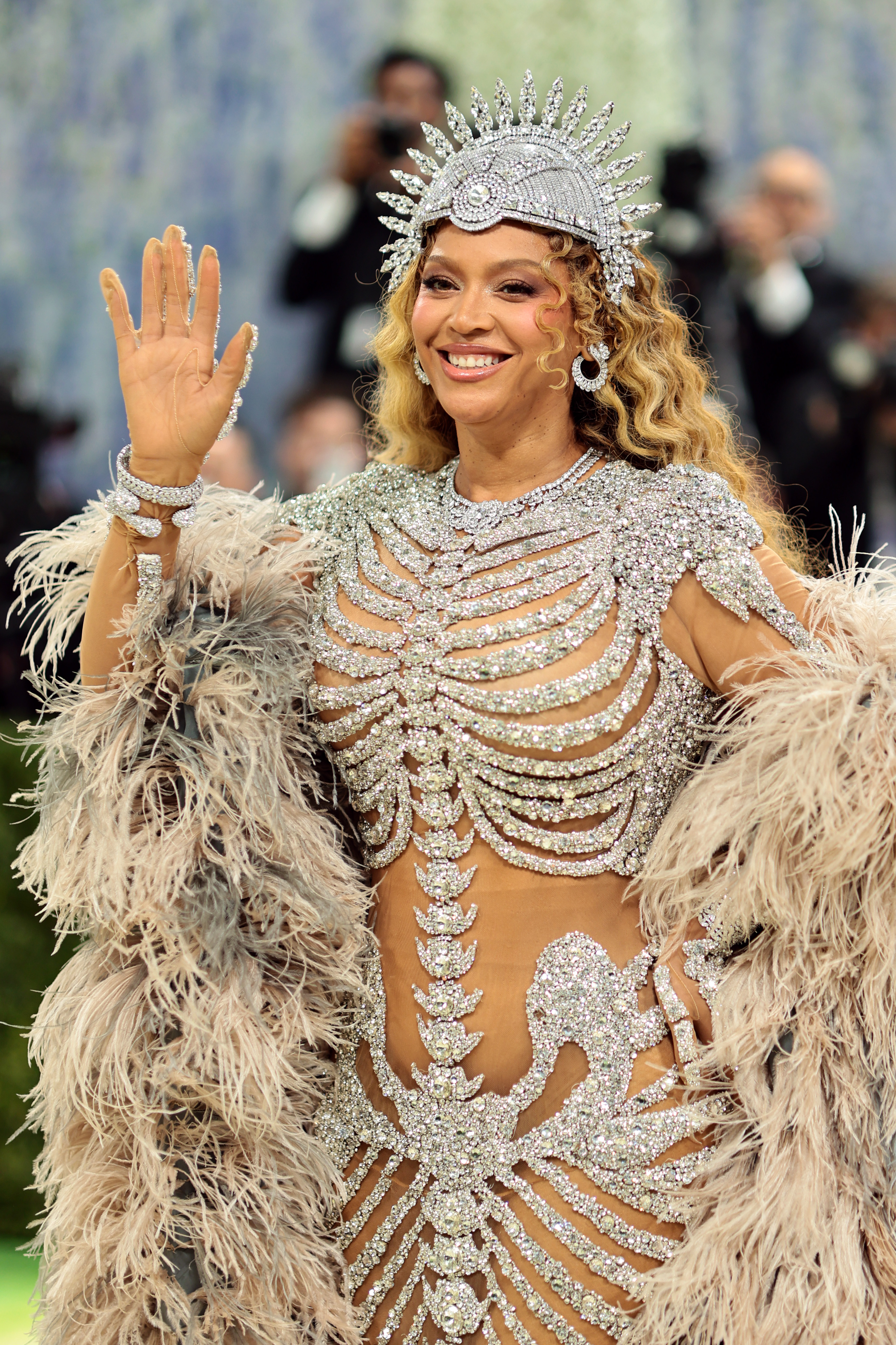 Beyoncé arrives at the 2026 Met Gala in an intricate couture look | Source: Getty Images