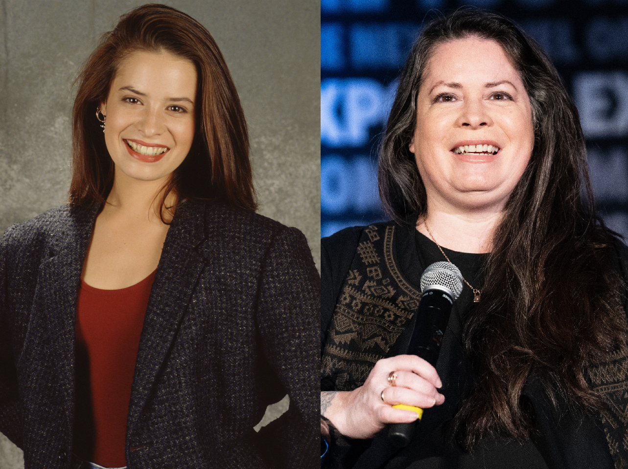 Holly Marie Combs in 1992 | Holly Marie Combs in 2024 | Source: Getty Images